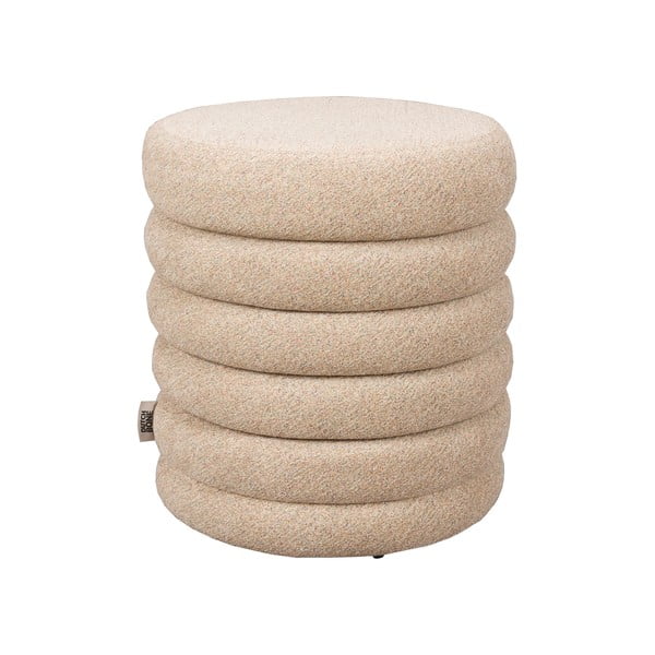 Poggiapiedi beige con rivestimento in bouclé Fern – Dutchbone