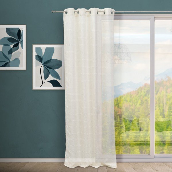 Tenda bianca/beige in misto lino 140x260 cm Nodes – Casa Selección-image-1