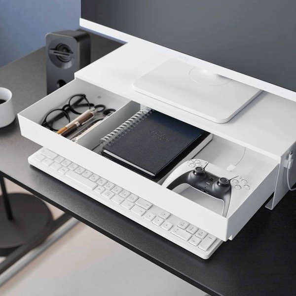 Supporto per monitor bianco in metallo Tower – YAMAZAKI-image-4