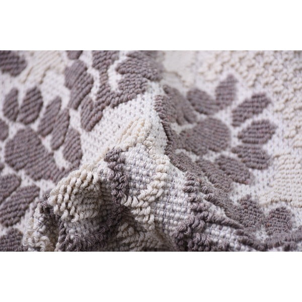 Tappeto in cotone grigio e beige , 100 x 150 cm Papatya - Vitaus-image-3