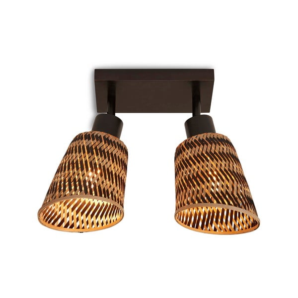 Lampada da soffitto con paralume in bambù di colore nero-naturale ø 15 cm Java - Good&Mojo