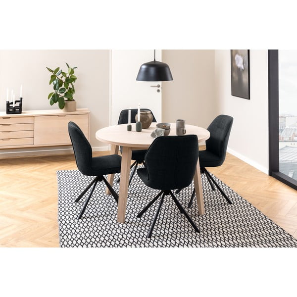 Tavolo da pranzo rotondo pieghevole con piano in rovere ø 120 cm A-Line - Actona-image-3
