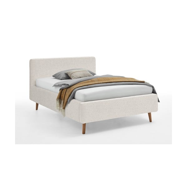 Letto matrimoniale imbottito bianco con contenitore con rete inclusa 140x200 cm Mattis – Meise Möbel-image-3