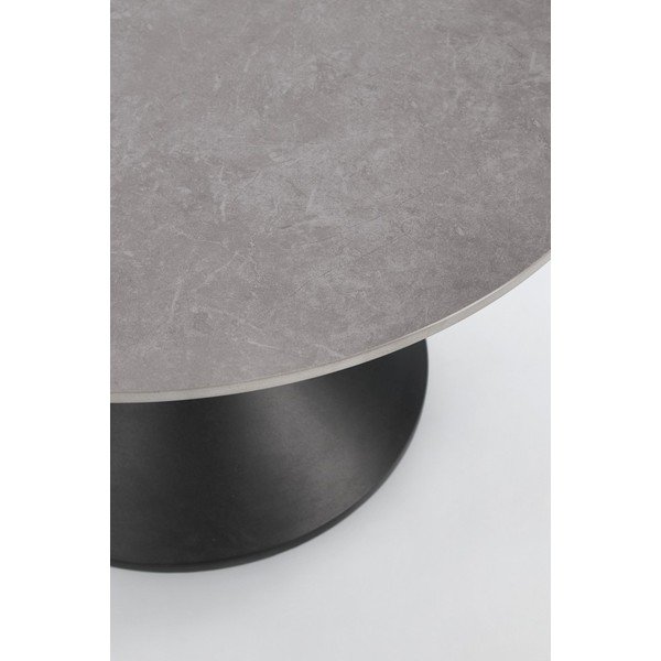 Tavolino da salotto rotondo nero con piano effetto marmo ø 70 cm Joona – Bizzotto-image-2