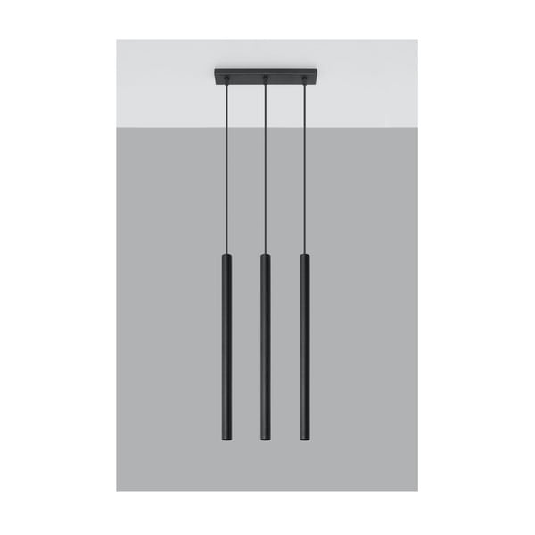 Lampada a sospensione nera, lunghezza 30 cm Fideus - Sollux-image-3