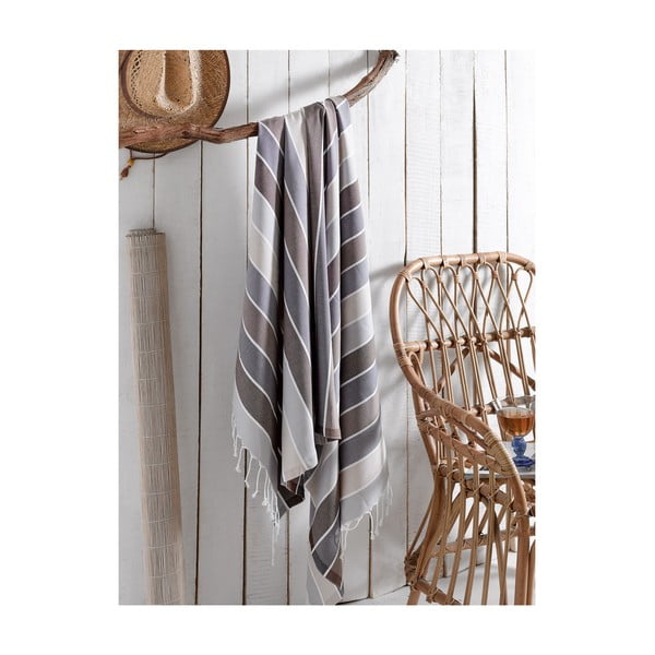 Asciugamano in cotone grigio, 180 x 100 cm - Unknown