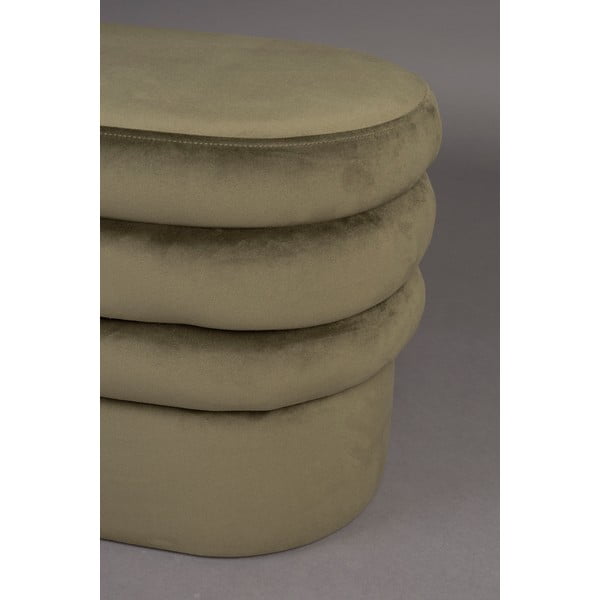 Panchina color kaki con rivestimento in velluto Aditi – Dutchbone-image-3