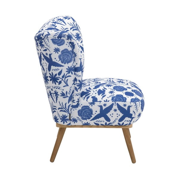 Poltrona a fiori bianchi e blu Jack - Max Winzer-image-4