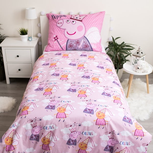 Biancheria da letto in cotone rosa baby , 140 x 200 cm Peppa Pig - Jerry Fabrics-image-2