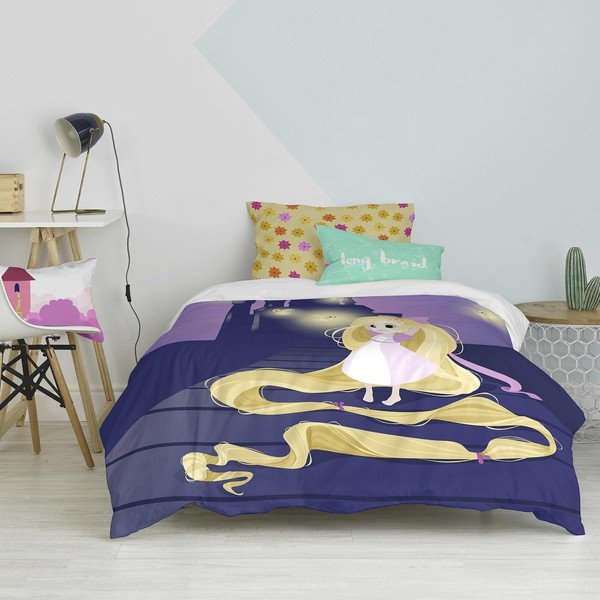 Copripiumino e cuscino in cotone per bambini , 140 x 200 cm Long Braid - Mr. Fox-image-1
