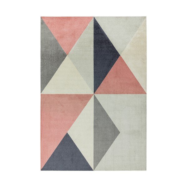 Tappeto rosa e grigio Riley Carisso, 200 x 290 cm - Asiatic Carpets