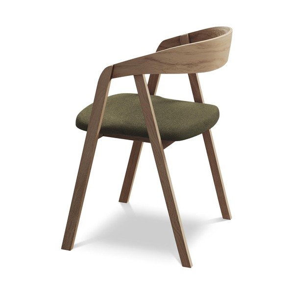 Sedia da pranzo verde in legno massiccio Erika – Makamii-image-3