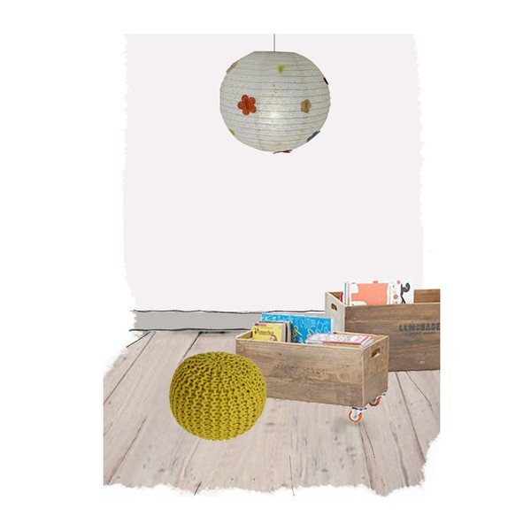 Pouf per bambini in senape fatto a mano Lili - Nattiot-image-1