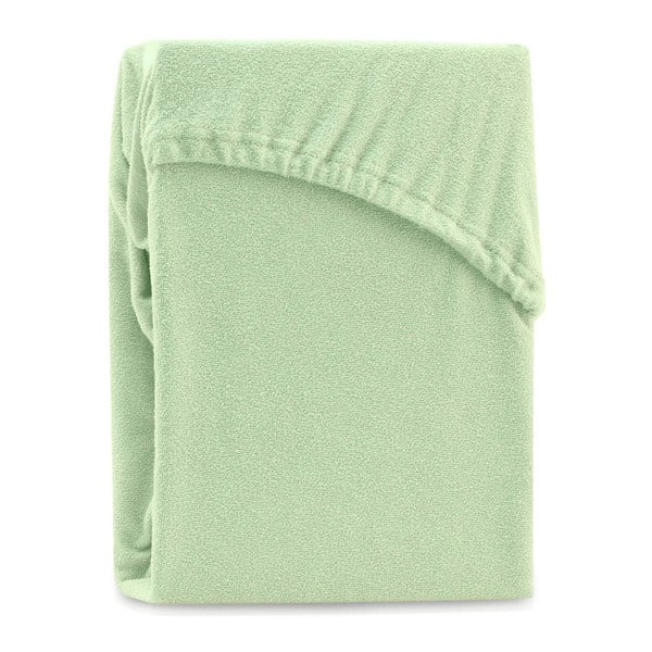 Lenzuolo elastico verde chiaro per letto matrimoniale Siesta, 220/240 x 220 cm Ruby - AmeliaHome