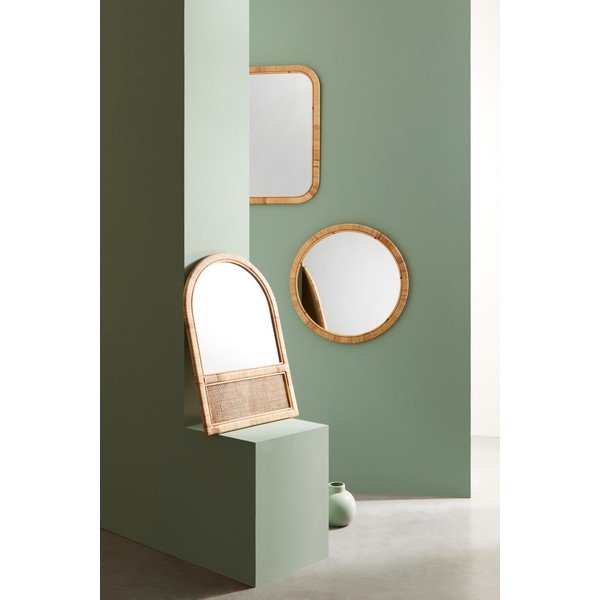 Specchio da parete con telaio in rattan 50x70 cm Hakima – Bizzotto-image-2