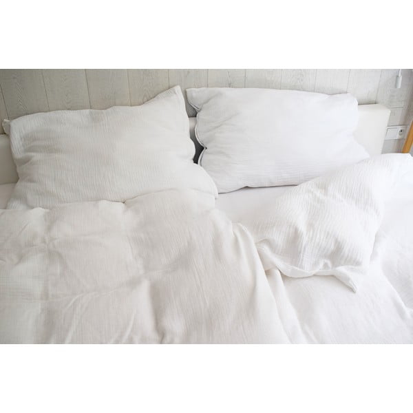Biancheria da letto in mussola bianca per letto singolo 140x200 cm Plain Muslin - Butter Kings