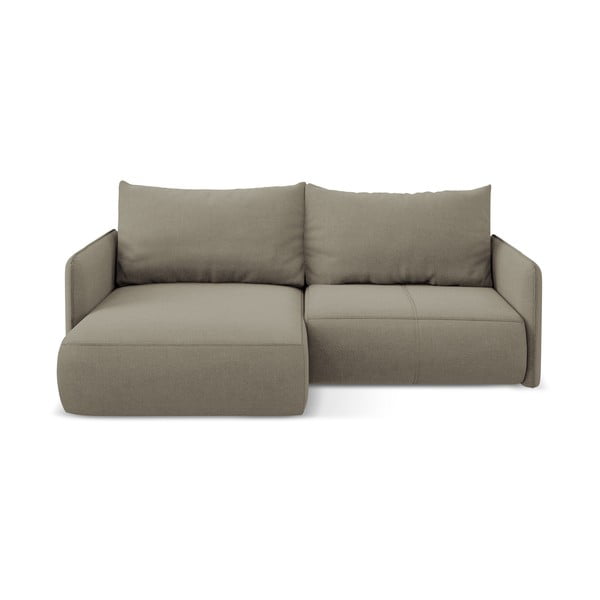 Divano letto beige con contenitore divano angolare (angolo sinistro) Nanea - Makamii