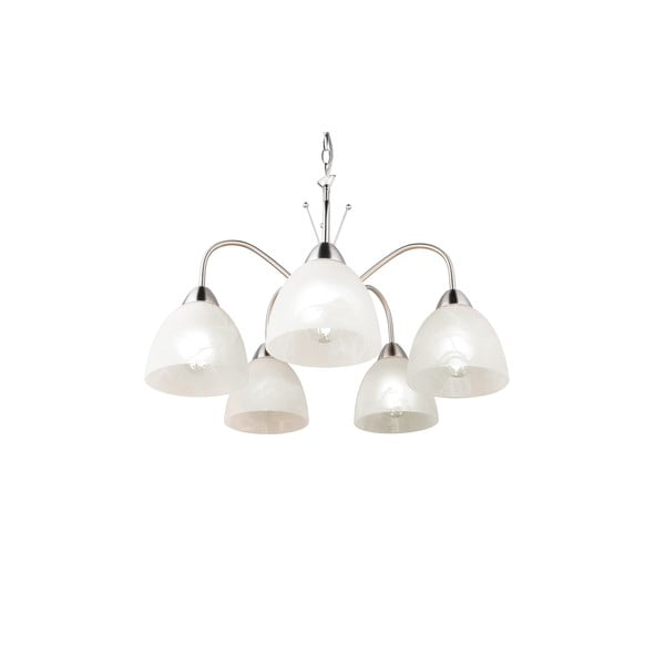 Lampadario bianco/argentato con paralume in vetro ø 55 cm Dobby – Reality-image-4