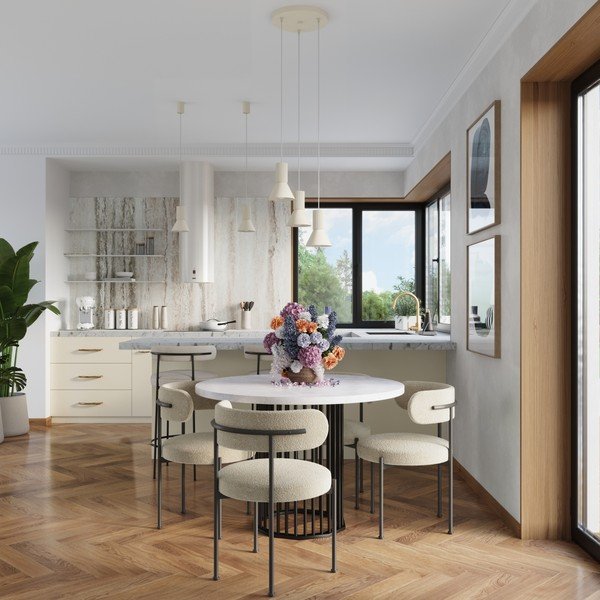 Lampadario beige in metallo ø 30 cm Niru – Sollux-image-3