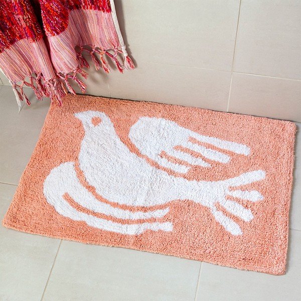 Tappetino per il bagno color pesca 50x80 cm White Dove – Rex London-image-1