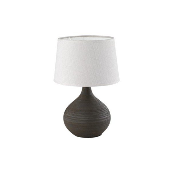 Lampada da tavolo marrone scuro in ceramica e tessuto, altezza 29 cm Martin - Reality-image-2