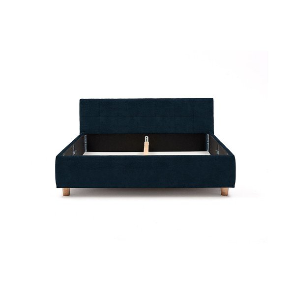Letto matrimoniale blu scuro con contenitore , 180 x 200 cm Leda - ProSpánek-image-3