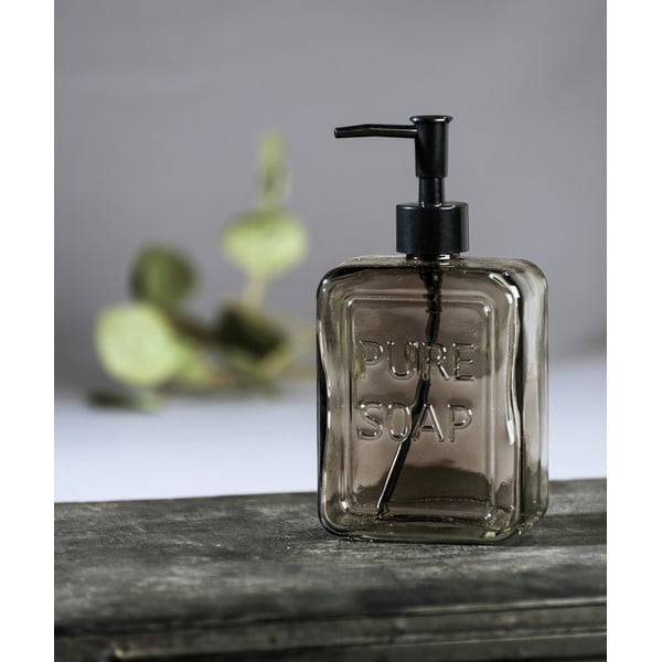 Dispenser per sapone in vetro grigio Pure - Wenko-image-1