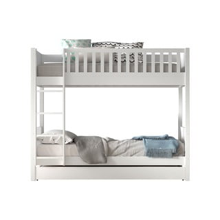 Letto a castello in pino bianco con spazio contenitivo 90x200 cm SCOTT - Vipack