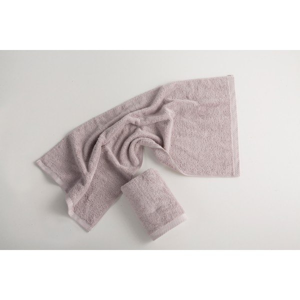 Set di 3 asciugamani in cotone grigio chiaro Lisa Coral - El Delfin-image-4