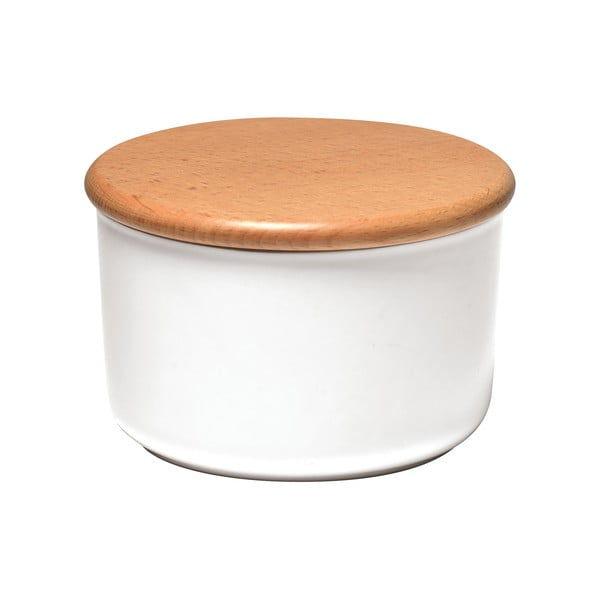 Vaso bianco con coperchio in legno , 1 l - Emile Henry
