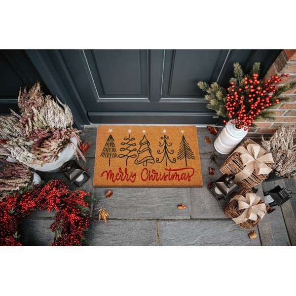 Zerbino in fibre di cocco a tema Natale 40x70 cm Merry Christmas – Hanse Home-image-1