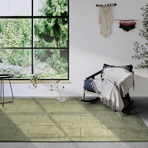 Tappeto verde in lana tessuto a mano 160x230 cm Wilhelmine - Villeroy&Boch-image-1