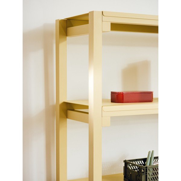 Scaffale giallo chiaro in faggio massiccio 94x180x37 cm Noru – noo.ma-image-4