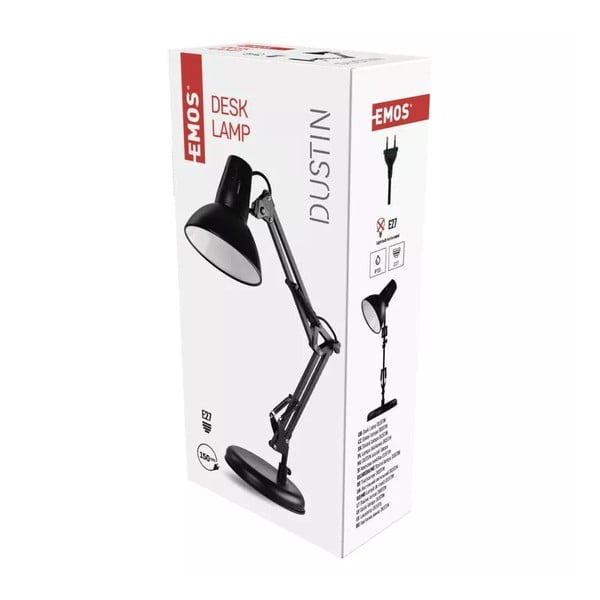 Lampada da tavolo nera (altezza 46 cm) Dustin - EMOS-image-1