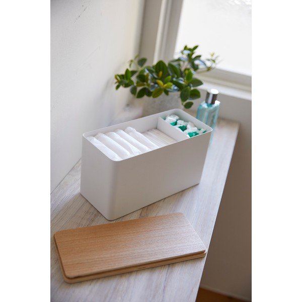 Organizer bianco con coperchio in compensato Yamazaki Rin - YAMAZAKI-image-2
