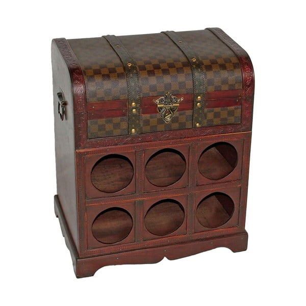 Scaffale per vino marrone 6 bottiglie 41x48 cm - Deco Pleasure-image-4