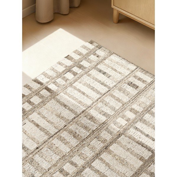 Tappeto color crema in lana tessuto a mano 160x230 cm Boho 1.0 Linara – Vikosa-image-2