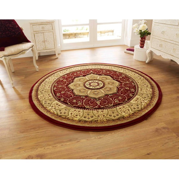 Tappeto rosso Heritage, ⌀ 150 cm - Think Rugs-image-1