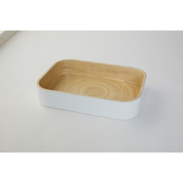 Bambusový podnos Bamboo White, 31x22 cm
