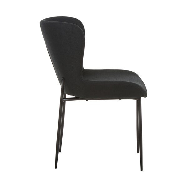 Sedia imbottita nera con superficie in velluto Tess - Westwing Collection-image-3