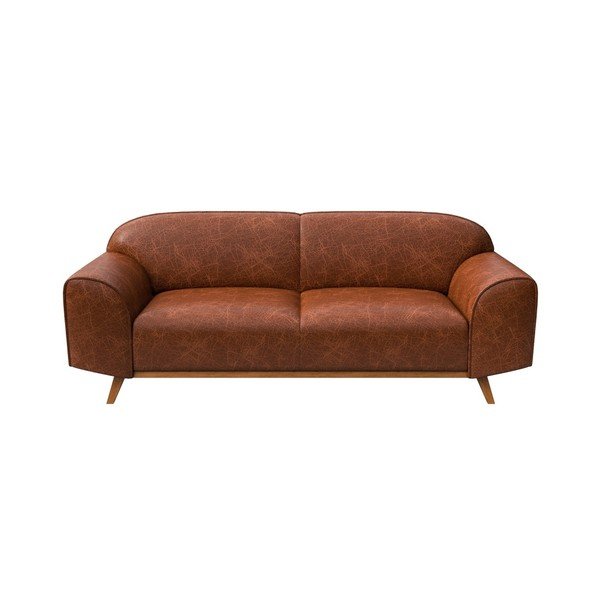 Divano in pelle marrone 193 cm Nesbo - MESONICA