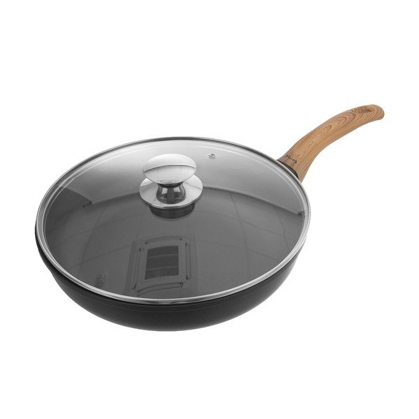 Padella in alluminio con coperchio Legno, ø 28 cm Grande - Orion-image-4