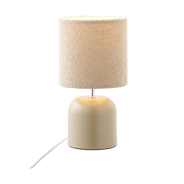 Lampada da tavolo beige in metallo con paralume in tessuto (altezza totale 24 cm) Morley – House Nordic-image-2