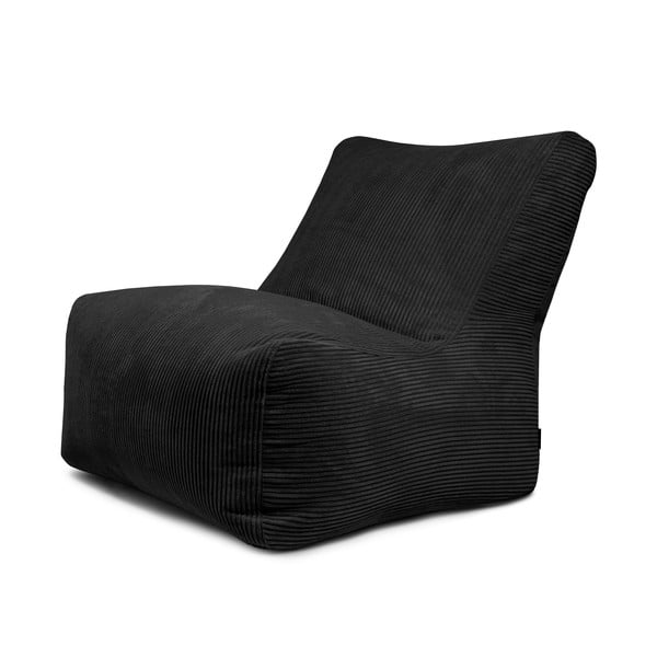 Puof a sacco nero con rivestimento in velluto a coste Seat 100 Lounge – SLOWDOWN