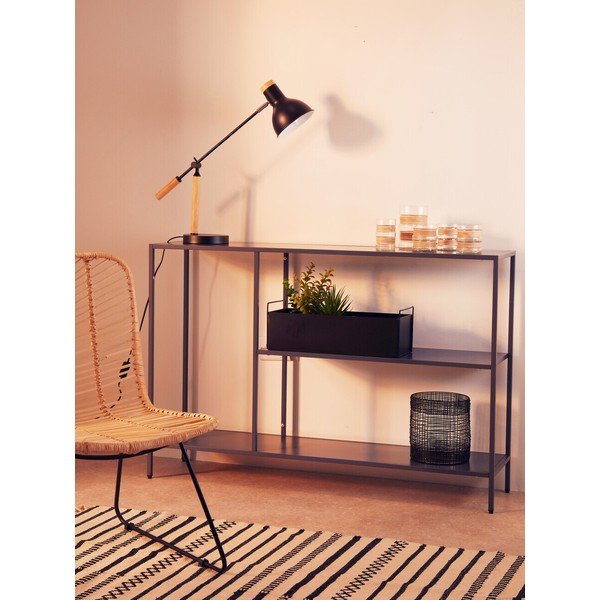 Tavolo consolle grigio in acciaio 30x120 cm Acero – Premier Housewares-image-1
