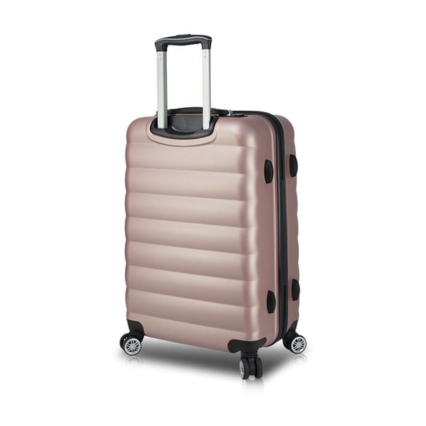 Valigia da viaggio rosa su ruote con porta USB Valigia media My Valice COLORS RESSNO - Myvalice