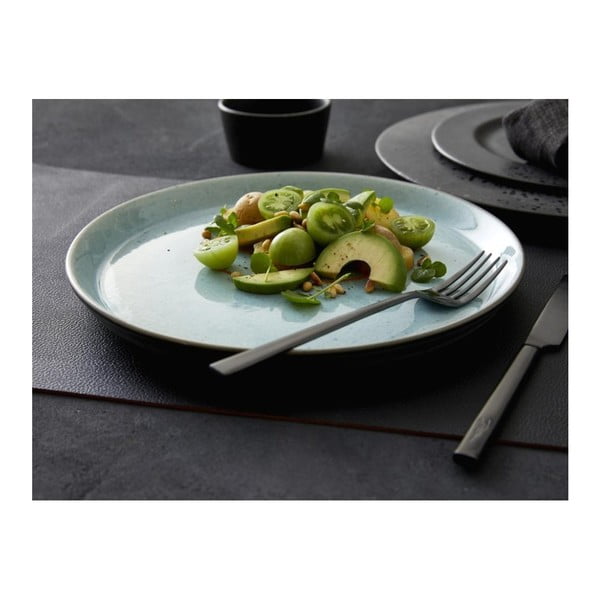 Piatto grigio chiaro in gres ø 27 cm Grey/Light Blue – Bitz-image-2