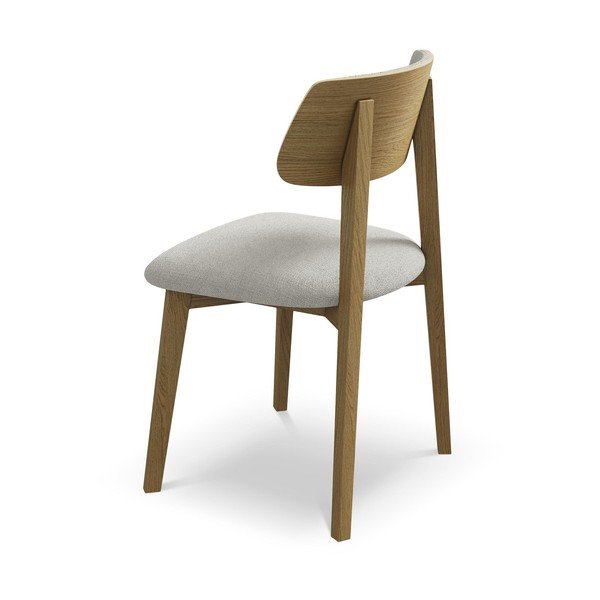 Sedia da pranzo grigio chiaro in legno massiccio Niu – Makamii-image-3