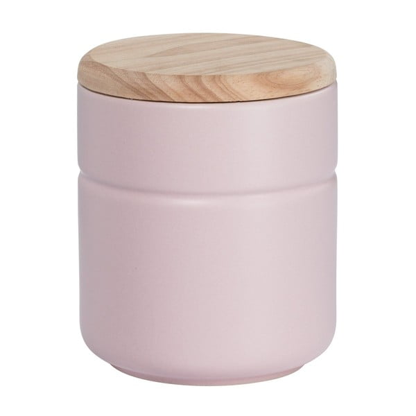 Barattolo in porcellana rosa con coperchio in legno Tint, 600 ml - Maxwell & Williams