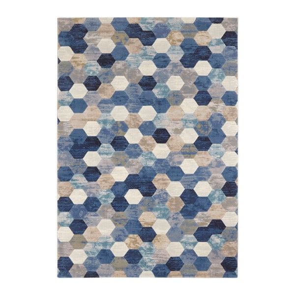 Tappeto blu e crema Arty Manosque, 200 x 290 cm - Elle Decoration